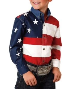 Roper Boys' Americana Button Down Shirt