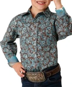 Roper Boys' Paisley Snap Shirt