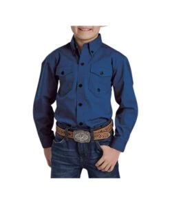 Roper Boys' Cobalt Button Down Shirt
