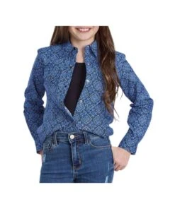 Roper Girls' Cobalt Snap Shirt