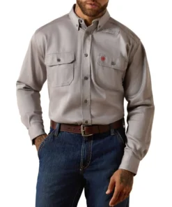 Ariat Men's FR Solid Button Down Work Shirt