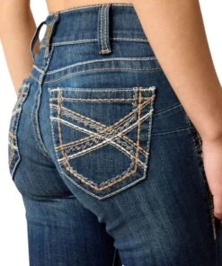 Ariat Women's R.E.A.L. Mid Rise Stretch Entwined Festival Boot Cut Jean -Cowpokes Onlines.com 10025286 2