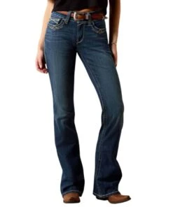 Ariat Women's R.E.A.L. Mid Rise Stretch Entwined Festival Boot Cut Jean