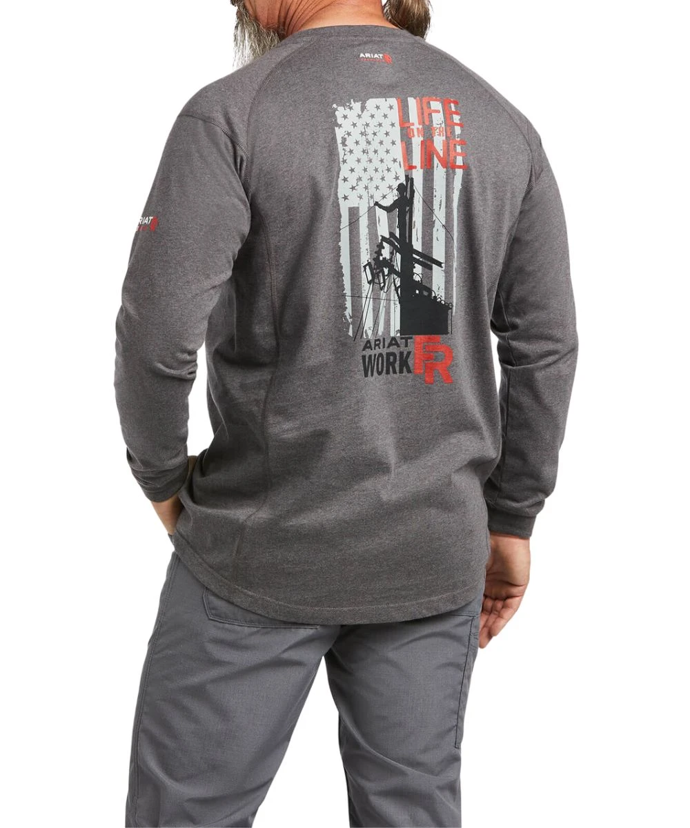 Ariat Men's Tall FR Air Life On The Line Tee 2 Ariat Men's Tall FR Air Life On The Line Tee - Image 2