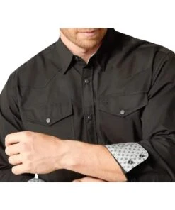 Ariat Men's Refined Slub Fitted Snap Shirt 5 Ariat Men's Refined Slub Fitted Snap Shirt -Cowpokes Onlines.com 10062355 c