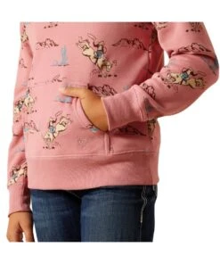 Ariat Girls' Bronc Scene 1/4 Zip Pullover -Cowpokes Onlines.com 10062847 c