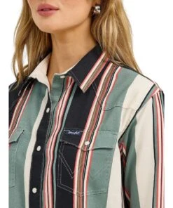 Wrangler Women's Brushpopper Western Snap Shirt -Cowpokes Onlines.com 112367314 c