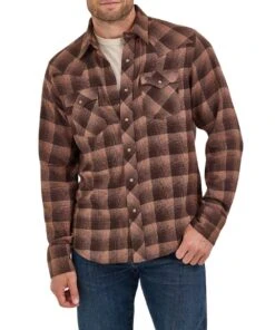 Wrangler Men's Flannel Western Snap Shirt