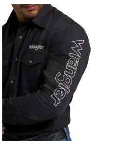 Wrangler Men's Logo Western Snap Shirt 5 Wrangler Men's Logo Western Snap Shirt -Cowpokes Onlines.com 112368538 c