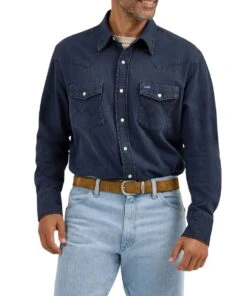 Wrangler Men's Western Snap Work Shirt