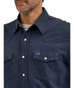Wrangler Men's Western Snap Work Shirt -Cowpokes Onlines.com 112368685 c