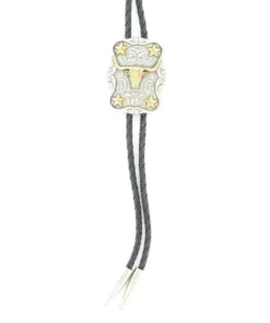 M&F Western Men's Double S Longhorn Bolo Tie