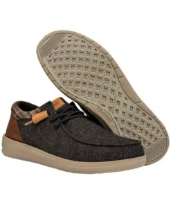 Hey Dude Men's Wally Grip Wool Brown Shoe