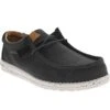 Hey Dude Men's Black Wally Washed Canvas Casual Shoe