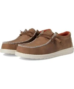 Hey Dude Men's Tan Faux Leather Shoe