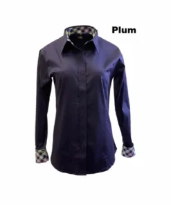 Royal Highness Women’s Sateen Concealed Zipper Shirt 11 Royal Highness Women’s Sateen Concealed Zipper Shirt -Cowpokes Onlines.com 68515 Plum