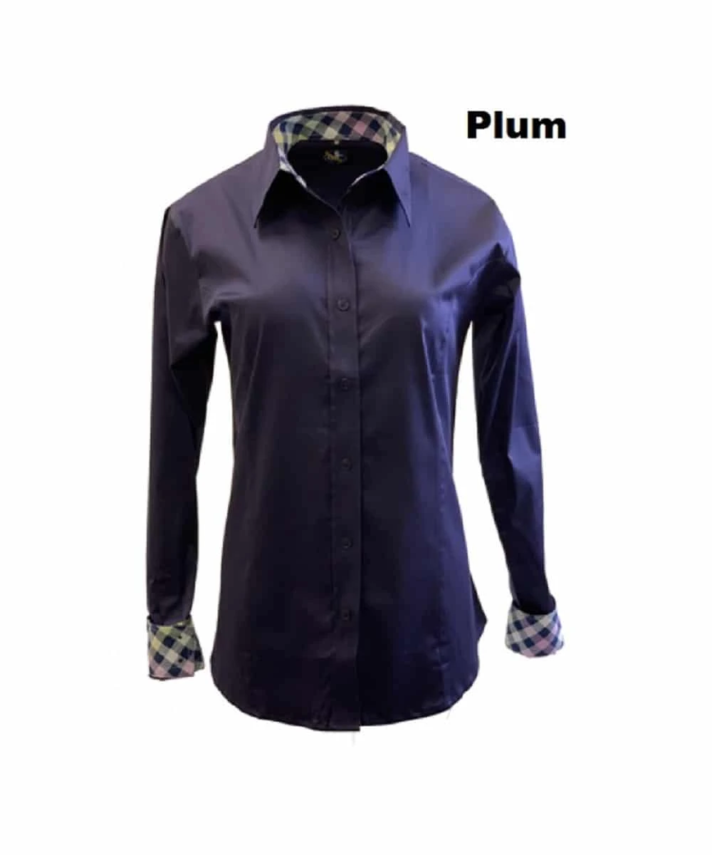 Royal Highness Women’s Sateen Concealed Zipper Shirt 3 Royal Highness Women’s Sateen Concealed Zipper Shirt - Image 3