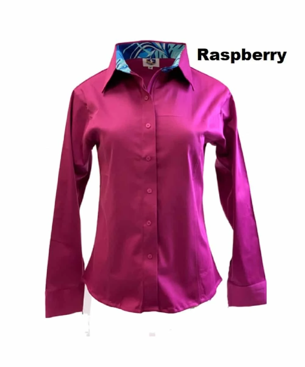 Royal Highness Women’s Sateen Concealed Zipper Shirt 2 Royal Highness Women’s Sateen Concealed Zipper Shirt - Image 2