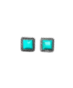 Isac Trading Women's Turquoise Stud Earrings