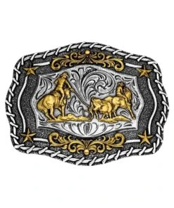 Montana Silversmiths Men's Roundup Team Roper Buckle