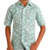 Rock & Roll Cowboy Boys' Turquoise Paisley Short Sleeve Western Snap Shirt