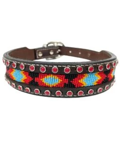 Bar H Equine Floral Beaded Dog Collar