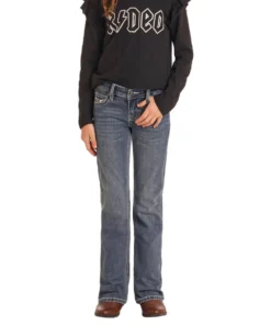 Rock & Roll Cowgirl Girls' Cowhide Boot Cut Jean