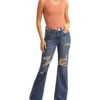 Rock & Cowgirl Women's Distressed Flare Jean