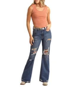 Rock & Cowgirl Women's Distressed Flare Jean