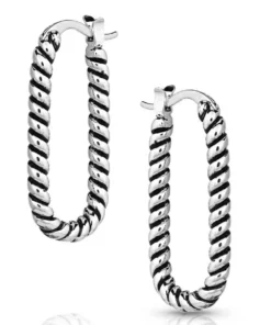 Montana Silversmiths Women's Rustic Rope Hoop Earrings