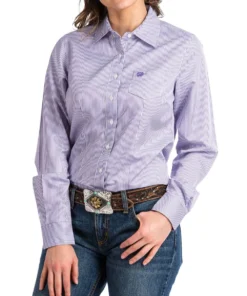Cinch Women's Striped Tencel Button Down Shirt