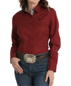 Cinch Women's Polka Dot Button Down Shirt