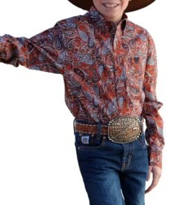 Cinch Boys' Paisley Button Down Shirt