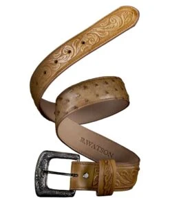 R. Watson Men's Ostrich Belt