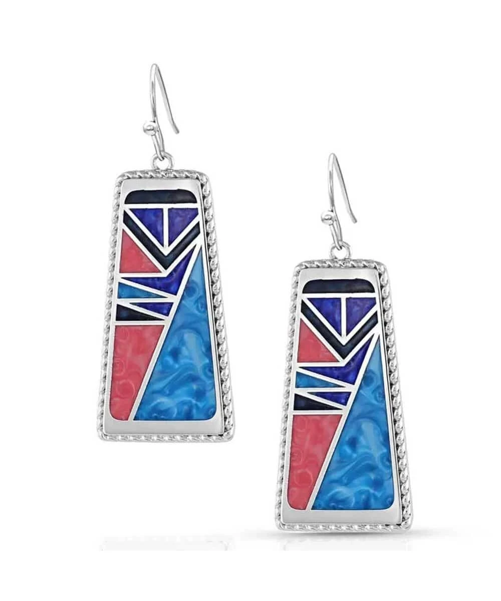 Montana Silversmiths Women's Wrangler Legends Denim Mosaic Earrings 1 Montana Silversmiths Women's Wrangler Legends Denim Mosaic Earrings