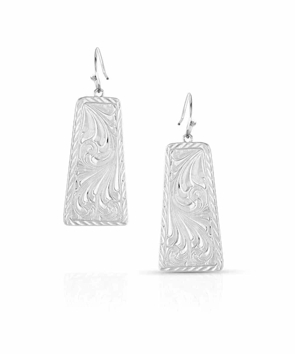 Montana Silversmiths Women's Wrangler Legends Denim Mosaic Earrings 2 Montana Silversmiths Women's Wrangler Legends Denim Mosaic Earrings - Image 2