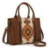 Montana West Women's Wrangler Tooled Aztec Tote Purse