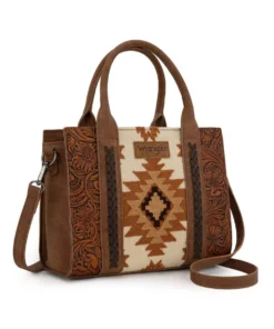Montana West Women's Wrangler Tooled Aztec Tote Purse