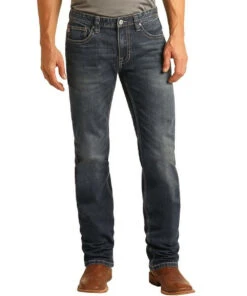 Rock & Roll Cowboy Men's Slim Fit Stretch Straight Boot Cut Jean